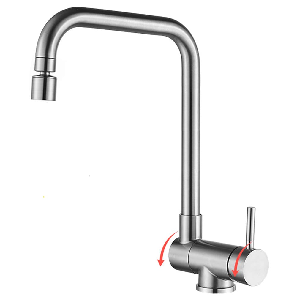 Robinet De Cuisine Pliable - Rotatif 360° - En Cuivre Chromé - Pour Caravane, Bateau, Camping-car - Filetage 9/16"