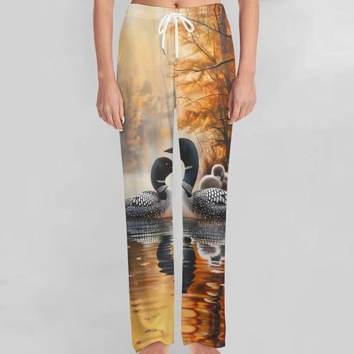 Common Loon Family Pajama Pants Long Pj Bottoms Soft Lounge Pants Casual Sleepwear Sleep Pant for Men Women4