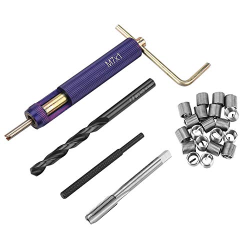 Portable 20pcs M7*1.0 Durable Thread Repair Kit, Tap Drill Insert, for Cutting External and Internal Threads