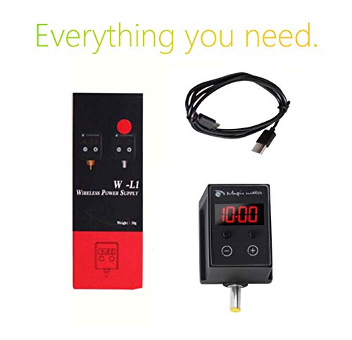 Miniatura 8 de Illusionist Fuente de alimentación USB C recargable de 1950 mAh, pantalla digital, máquina inalámbrica, mini fuente de batería de tatuaje para