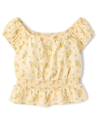 Image of The Children's Place Girls' Smocked Short Sleeve Tops