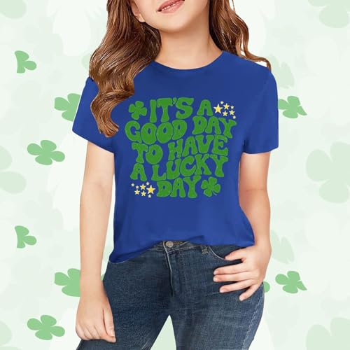 St Patricks Day Outfits Kids Ireland Top Irish Tee Shamrock Shirt for Girls Boys Green Holiday Short Sleeve T-Shirt 6