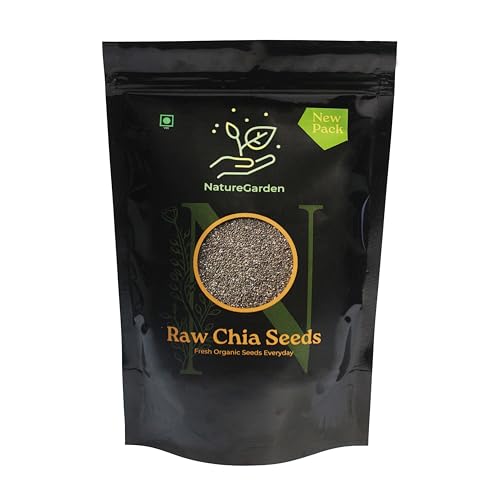 Image of NatureGarden Raw Chia Seeds 100g Pack of 2 | Superfood for Weight Loss | High Protein Fiber Omega-3 | Gluten-Free Vegan Keto | Organic Non-GMO Chia Seeds for Eating | Healthy Snacking Seeds