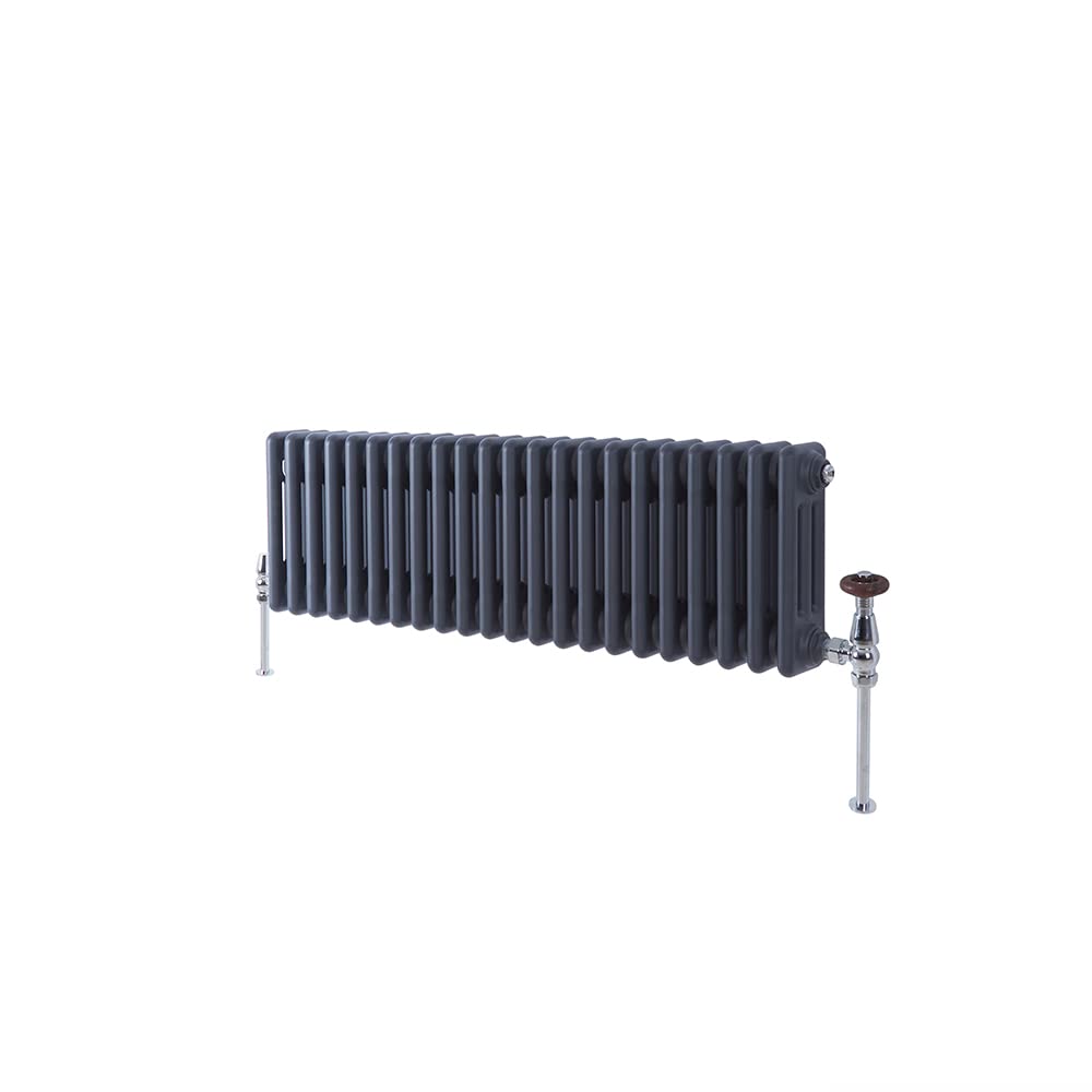 Milano Anthracite Windsor Cast Iron Style Horizontal Triple Column Radiator - 300 X 1010Mm