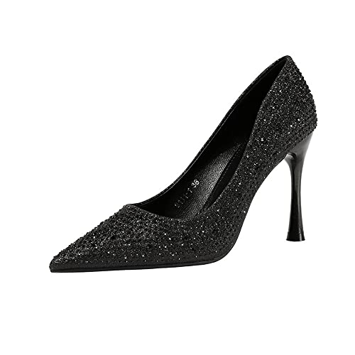 Sharp Heels Women's Singles Shoes Water Diamond Banquet Women's Shoes