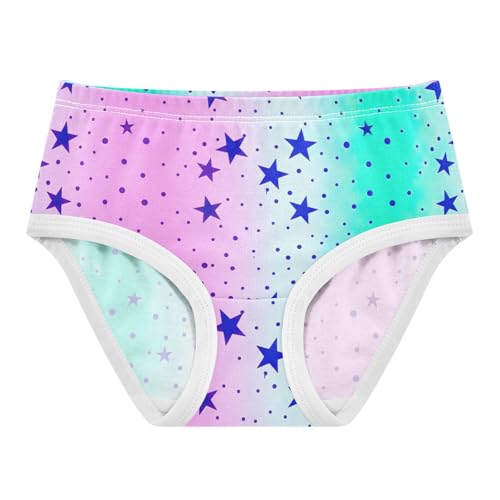 Purple Stars Dots Soft Pastel Gradient Panties for Girl Toddler Underwear Floral Cotton Durable Briefs Undies Kids 2t