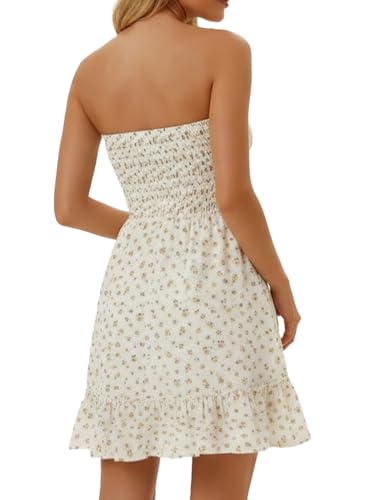 Image of EG CHRIS G Summer Dresses for Women Strapless Tube Top Mini Dresses Beach Boho Sundress 2025