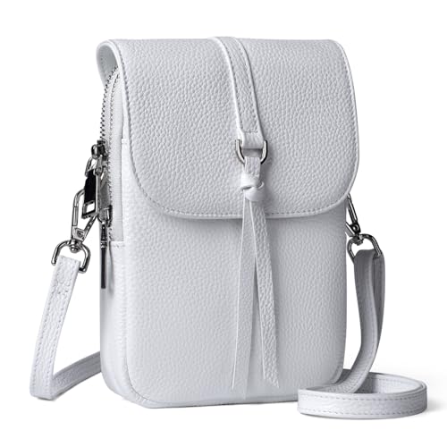befen Echtleder Handytasche zum Umhängen Damen, RFID-Blockierung Handy Umhängetasche Damen Klein Handtasche Leder, Handytasche mit Geldbörse zum Umhängen, Crossbody Bag mit Verstellbar Schultergurt