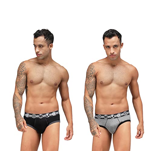 Image of Zoiro Men Cotton Blend Printed Marvel Brief Pack of 2 |Colours May Vary