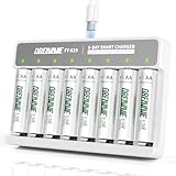 DREAMME 3600mWh 1.5V Rechargeable AA Lithium Batteries 8 Pack with 8-Bay Fast Charger - 1.5V High Power Batería Doble Li-ion Battery Set for Outdoor/Security Cameras