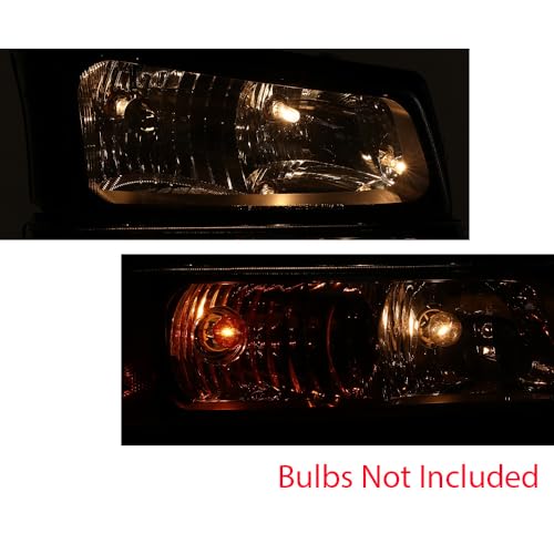Image of GRAND ORANGE Headlight Assembly Compatible with Chevy Silverado 1500 2500 3500 1500HD 2500HD 2003-2006 / Avalanche 2003-2007 Clear lens Black Housing Bumper Lamps