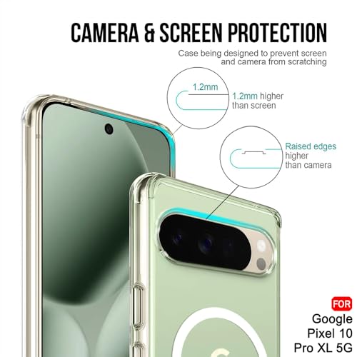 Image of TheGiftKart Ultra-Hybrid Crystal Clear Back Case Cover for Google Pixel 10 Pro XL | Shockproof Design | Hard Back Cover for Google Pixel 10 Pro XL (PC & TPU, Magsafe Compatible, Clear)