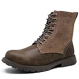 COSIDRAM Men's Casual Oxford Boots Classic Suede Chukka Boots Comfort Lace Up Business Dress Shoes Dark Brown 12