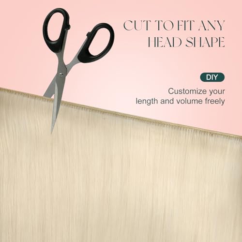 Image of Easyouth 22 Inch Weft Human Hair Extensions Blonde Sew in Hair Extensions Real Human Hair Platinum Blonde Hair Wefts Human Hair Sew in Thick 100G