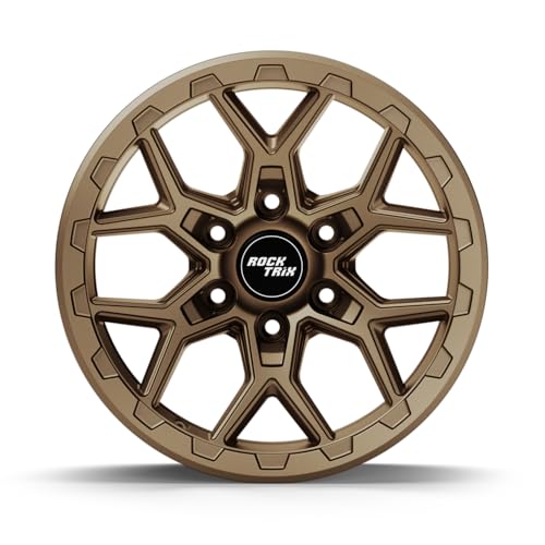 Image of RockTrix RT107 17x8.5 Wheel 6x5.5 Compatible with Toyota Tacoma, 17 Inch Matte Bronze Rim 6x139.7 +25mm Offset, 5.73 inch Backspacing, Also Fits 2002-2026 Toyota 4Runner, FJ Cruiser, 1999-2006 Tundra