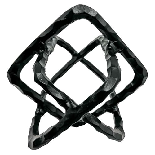 Escultura Cuadrada Decorativa de Aluminio Negro Mate miniatura 4