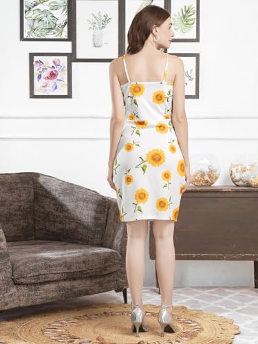 Image of Selvia Women's Lycra Bodycon Mini Dress (743DTK11805N-S White & Yellow & Green