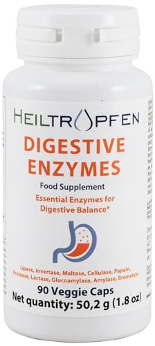 Enzimas digestivas | 90 cápsulas vegetales | Complemento alimenticio | Heiltropfen®