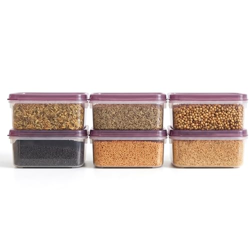 Image of Store Smart Airtight Food Storage Containers | Set Of 6-500Ml BPA Free, Microwave, Freezer & Dishwasher Safe Stackable Compact Box for Snacks, Meal Prep Fridge | Purple