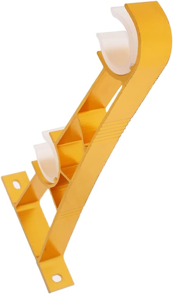 Brackets for Curtain Rods, 2Pcs 195 X 90 X 20mm Double Plastic Buckle Curtain Rod Bracket Heavy Duty Curtain Rod Holder for 25-30mm Dia Drapery Rod Aluminum Alloy Shiny Gold