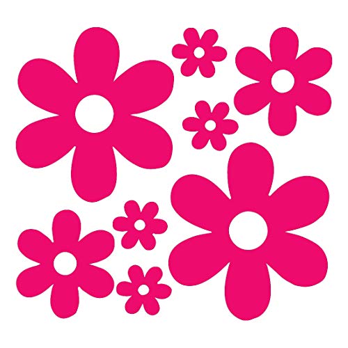 Image of Groovy Daisy Flower (Pink) (Set of 2) Premium Waterproof Vinyl Decal Stickers for Laptop Phone Accessory Helmet Car Window Bumper Mug Tuber Cup Door Wall Decoration