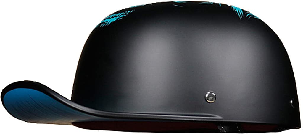 backwards hat motorcycle helmet Baseball Pro DOT Half / Matte Black its a statement BASEBALL CAP STYLE HELMET FROM