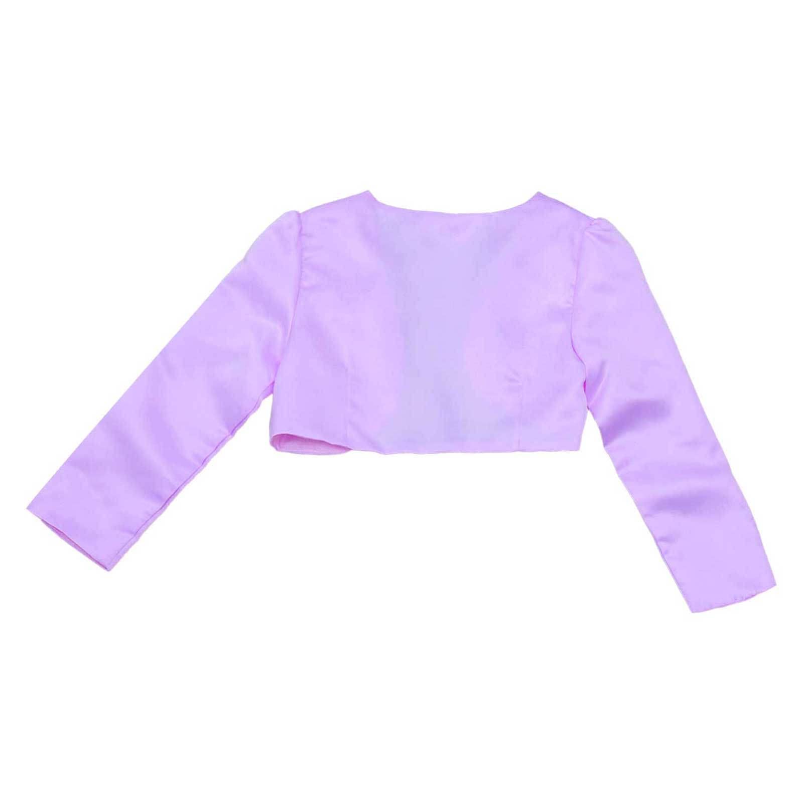 YiZYiF Bébé Enfant Fille Boléro Soirée Mariage Fleur Gilet à Manches Longues Veste Cape Demoiselle d'honneur Cérémonie Manteau de Robe Princesse Haut Danse 9 Mois-14 Ans