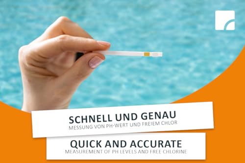 Steinbach Quicktest Streifen für pH-Wert und freies Chlor, 50 Stück, 079020