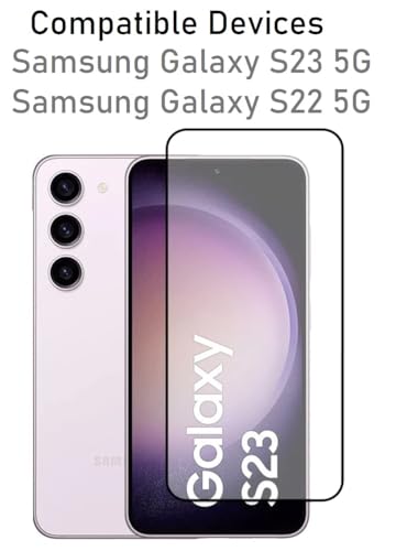 Image of NISHTECH for Samsung Galaxy S22, S23 5G (2023) Tempered Glass with Full Edge to Edge Coverage and easy Installation kit
