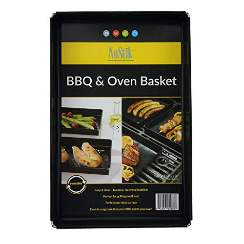 NoStik IR6313 Oven and BBQ Basket (Small), One Size, Black