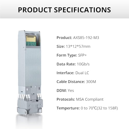 Image of ipolex SFP+ 10GBase SR LC Multimode Module, 10G Fiber SFP Transceiver for Cisco SFP-10G-SR, Ubiquiti UniFi UACC-OM-MM-10G, Meraki MA-SFP-10GB-SR, Mikrotik and More, 850nm, up to 300M, 4 Pack