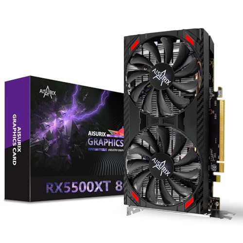 RX 5500 XT 8gb GDDR6 Graphics Card,128 Bit, 2XDP, HDMI, PCI Express 4.0X8, 8pin with Fan Intelligent System,Gaming PC Computer Video Cards with 2X DisplayPort +1X HDMI (Style 2)