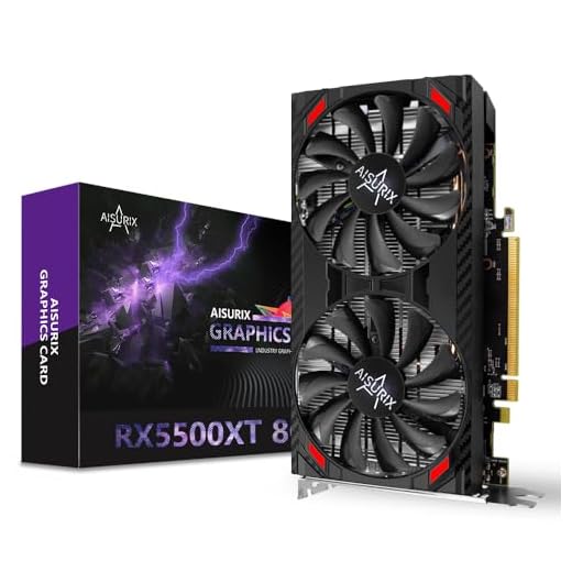 AISURIX Placa gráfica RX 5500 XT 8gb GDDR6, 128 bits, 2XDP, HDMI, PCI Express 4.0X8, 8 pinos com sistema inteligente de ventilador, placas de vídeo para computador para jogos com 2X DisplayPort + 1X