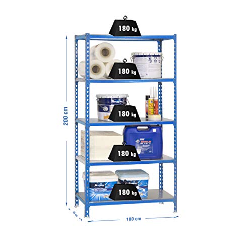 Simonrack 5/300 Simonclick Kit Plus Shelf, Blue/Galvanized