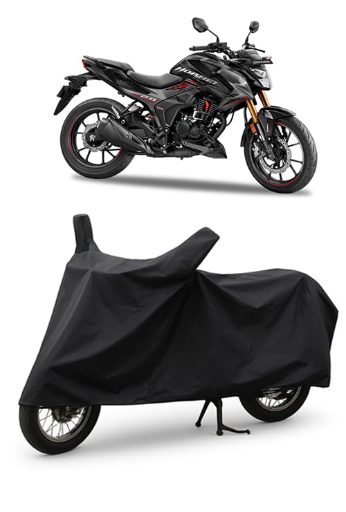 Image of Daxo Waterproof Bike Cover for Honda Hornet 2.0 | All Weather Protection from Rain, Dust, UV Rays & Scratches with Mirror Pockets & Buckle Belt | Hornet 2.0 Bike Cover