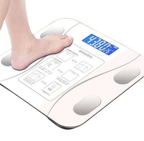 Bluetooth Body Fat Scale with Height and Weight Tracking, Ultra-Accurate Smart Scale with Fat Loss App, Imperial and Metric (White)