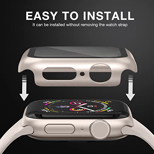 Image of Case Compatible with Apple Watch 38MM Series 3 /2 /1 / with Built-in Tempered Glass Screen Protector, All-Around Ultra-Thin Bumper Full Cover Hard PC Protective Case for iWatch