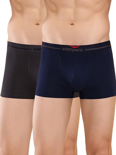 Image of HiFlyers Men's Cotton Spandex Odour-Free, Long Lasting Comfort, All Day Fresh and Confidence Dark Knight Collection Solid Trunks