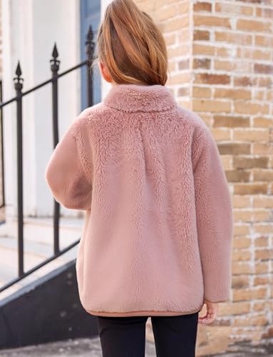 Happy Cherry Boys Girls Polar Fleece Jacket Winter Warm Zip Up Coat Lightweight Stand Collar Outerwear 3-18 Years2