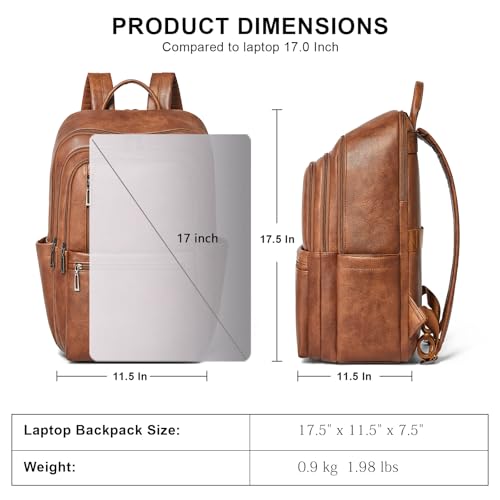 Mochila para laptop de cuero sintético 17 pulgadas para mujer miniatura 3