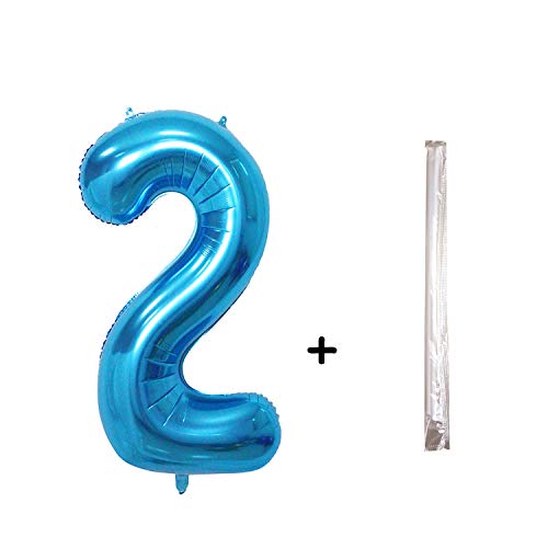 2 Number Balloon Blue Big Number Balloons 40 Inch Kit For Happy Birthday Party Decorations Foil Mylar Helium Baby Shower #TOP1