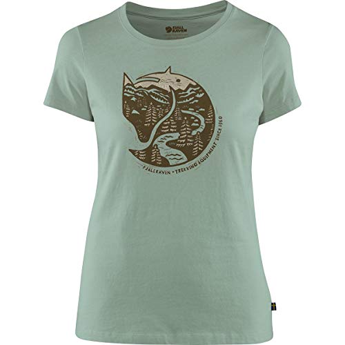 FJALLRAVEN F89849-516 Arctic Fox Print T-Shirt W Sage Green XXS
