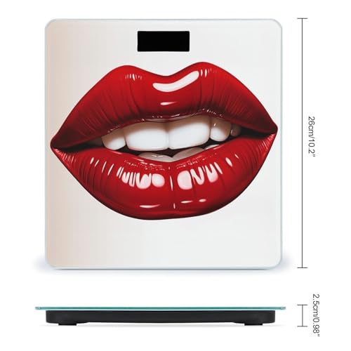 Báscula digital para baño con diseño labios rojos miniatura 2