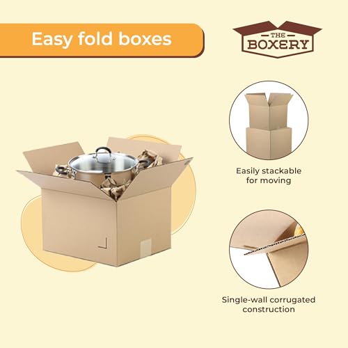 Image of The Boxery Moving Boxes 20-Pack Medium | 18x14x12 Inch Brown /Kraft Corrugated Cardboard Packing, Moving & Storage for Business /Home Durable - Eco-Friendly, Recyclable - Made in the USA