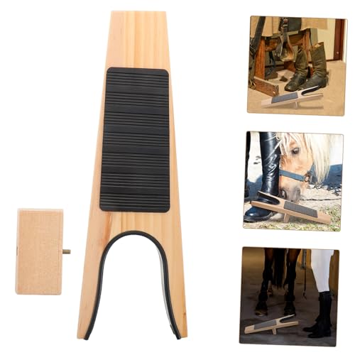 Healeved Stabiler Holz Stiefelknecht für Reitstiefel und Arbeitsschuhe Multifunktionaler Stiefelentferner ohne Bücken Rückenschonendes Hilfsmittel für Reiter und Stallgebrauch