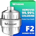 F2 Shower Filter Head for Hard Water - 2.5 GPM High Flow Shower Head Filter, Removes 99.99% Chlorine & Toxic Chemicals - Lab-Tested, Protects Skin & Hair, Shower Water Filter Fits All Shower Head