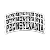 (3 peças) Adesivo do estado da Pensilvânia, adesivo com nome do estado dos EUA, decalque de vinil à prova d'água para laptops, garrafas de água, álbuns, presente de viagem | 7,6 cm x 2,5 cm