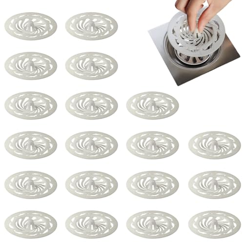 Image of HASTHIP 20Pcs Sink Strainer Hair Catchers 3.35 inches Removable Hair Catchers for Sink Strainer PP Reuseable Anti-Clogging Drainer for Bathroom Floor Strainer