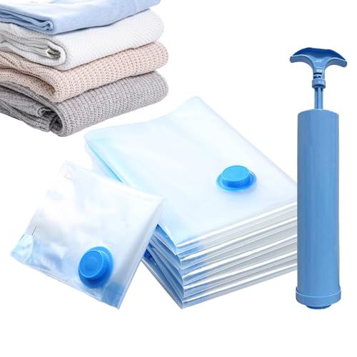 Bolsas De Vacío De Viaje - 10 Piezas Organizador Portátil Reutilizable Con Bomba - Bolsas De Embalaje Al Vacío De Viaje | Para Armario Almacenamiento Estacional Ropa