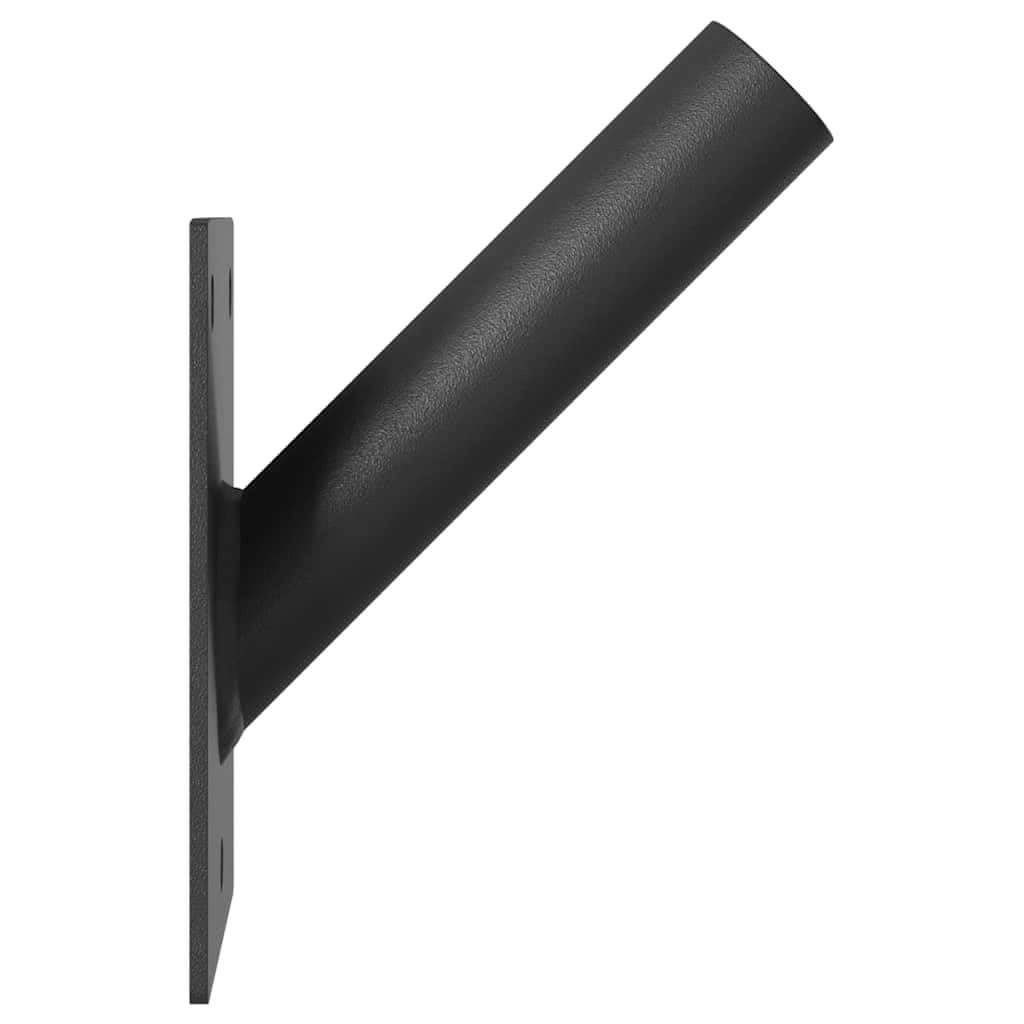Fahnenhalter Schwarz Stahl Wandhalterung für Fahnenmasten bis 21 mm, 10,5 x 7,5 x 0,25 cm, rostbeständig für Balkon, Garten, Terrasse, Innen und Außenbereich